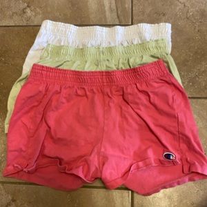 Champion shorts size small( colored ) and medium( white )